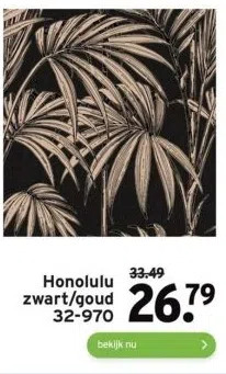 GAMMA Honolulu zwart/goud 32-970 aanbieding