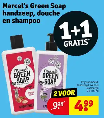 Kruidvat Marcel's green soap handzeep, douche en shampoo aanbieding