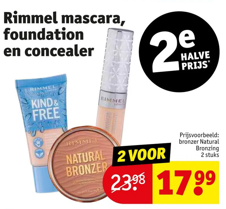 Rimmel mascara, foundation en concealer aanbieding bij Kruidvat