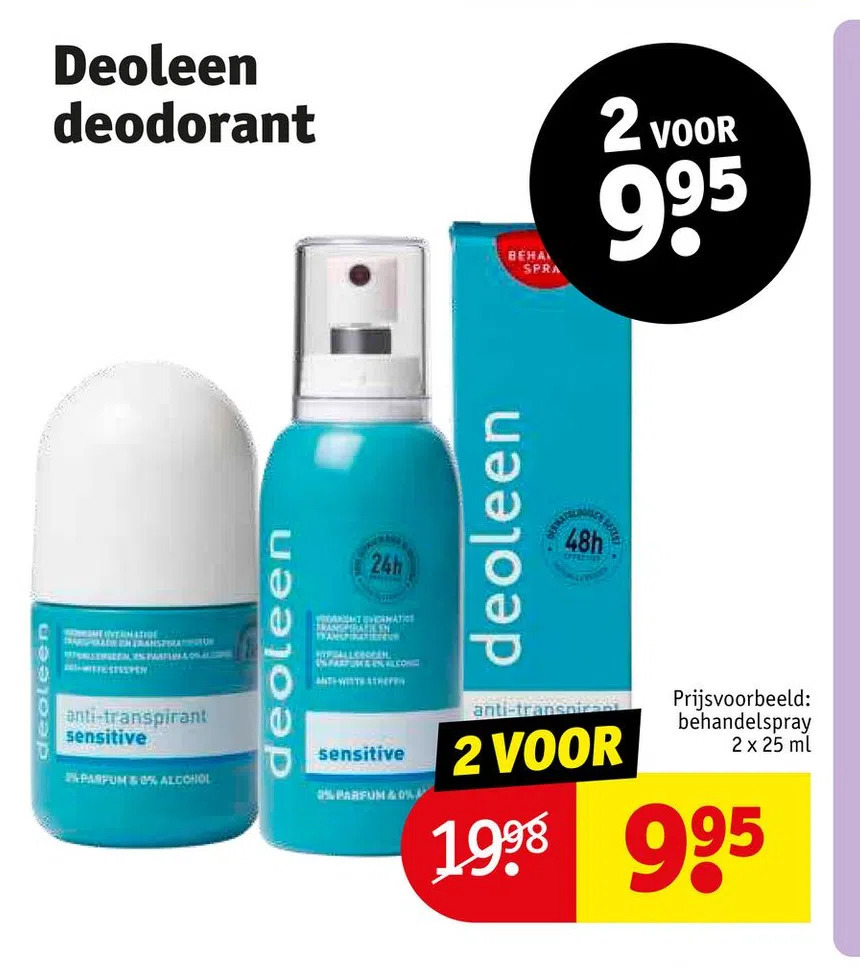 Deoleen deodorant aanbieding bij Kruidvat