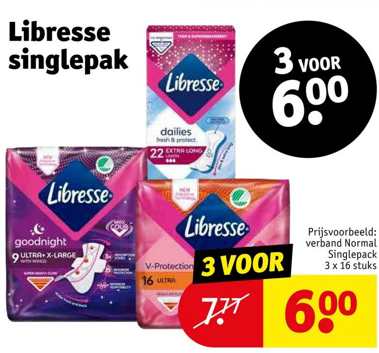 Libresse singlepak aanbieding bij Kruidvat