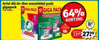 Kruidvat Ariel all-in-one wasmiddel pods gigapack aanbieding