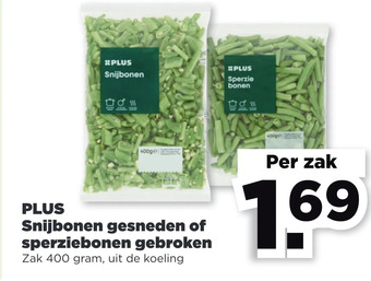 PLUS Plus snijbonen gesneden of sperziebonen gebroken aanbieding