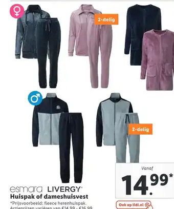 Lidl Esmara livergy® huispak of dameshuisvest aanbieding