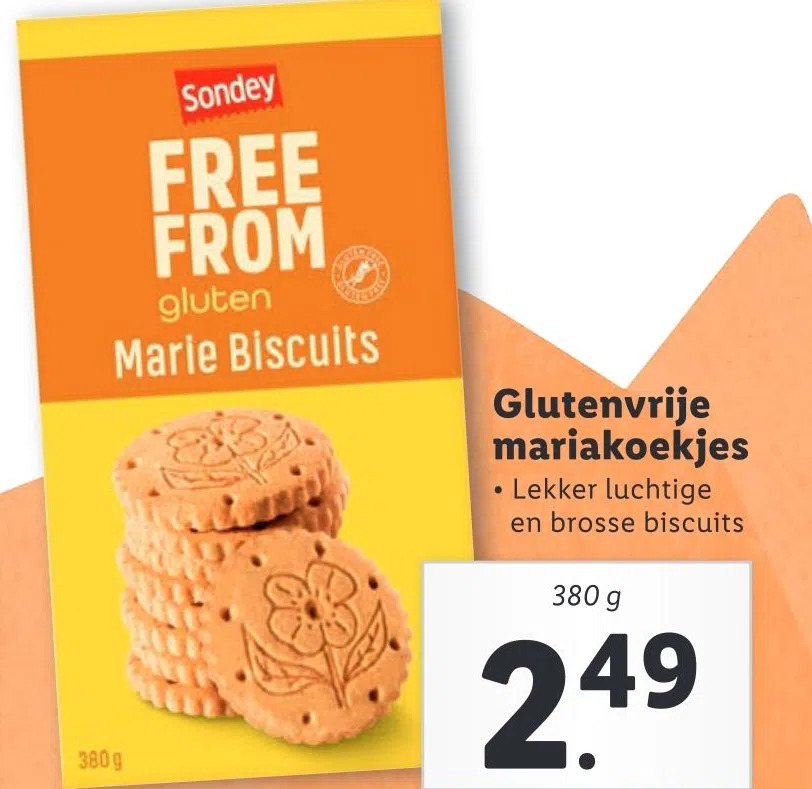 Glutenvrije mariakoekjes aanbieding bij Lidl