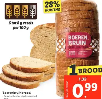 Lidl Boerenbruinbrood aanbieding