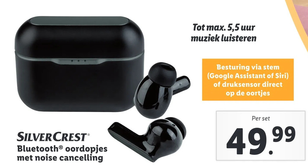 Silvercrestⓡ bluetooth® oordopjes met noise cancelling aanbieding bij Lidl