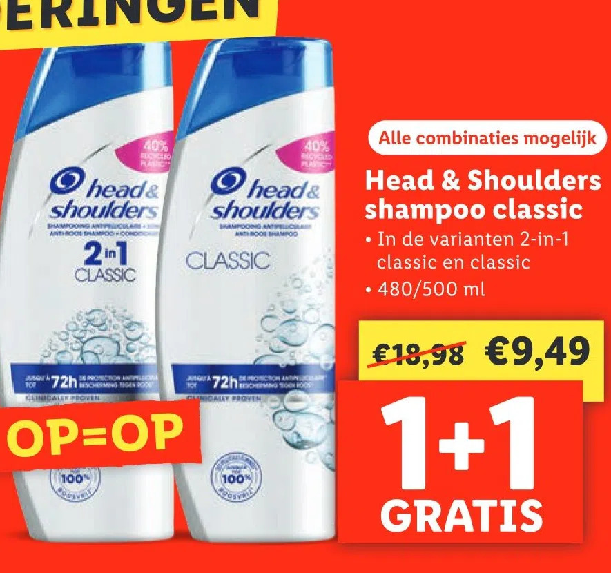 Head & shoulders shampoo classic aanbieding bij Lidl