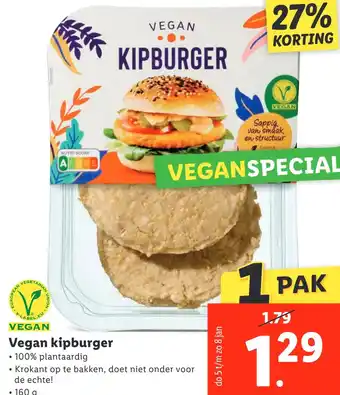 Lidl Vegan kipburger aanbieding