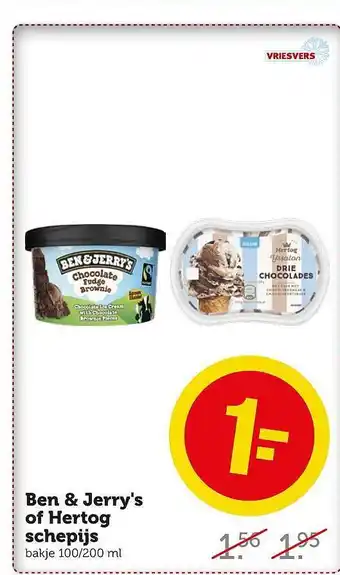 Coop Ben & jerry's of hertog schepijs aanbieding