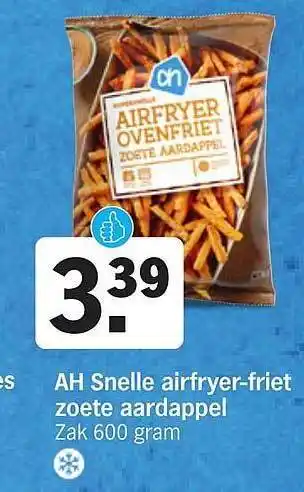 Albert Heijn Ah snelle airfryer-friet zoete aardappel aanbieding