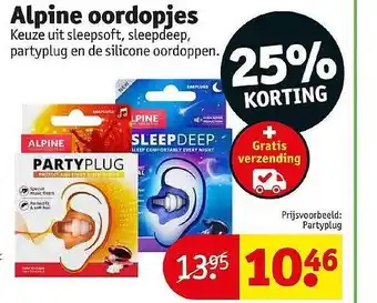 Kruidvat Alpine oordopjes aanbieding