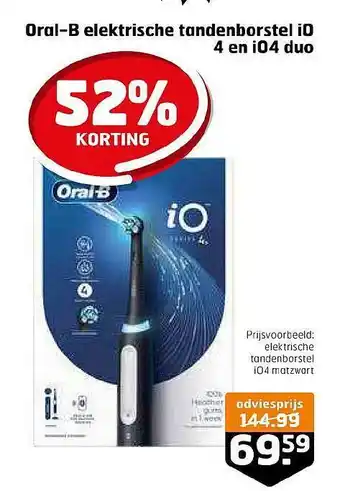 Trekpleister Oral-b elektrische tandenborstel io 4 en io4 duo aanbieding