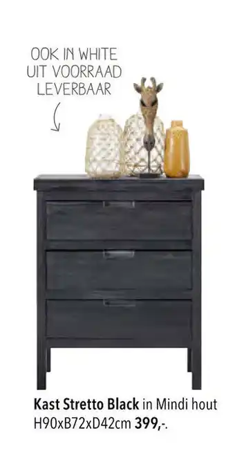 Pronto wonen Kast Stretto Black H90xB72xD42cm aanbieding