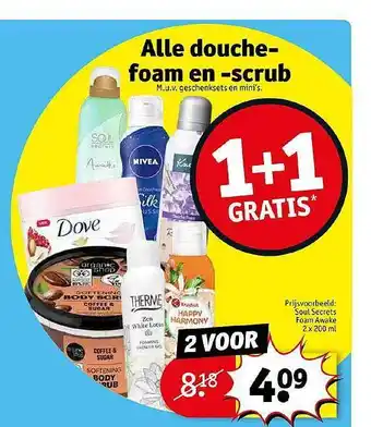 Kruidvat Alle douchefoam en -scrub aanbieding