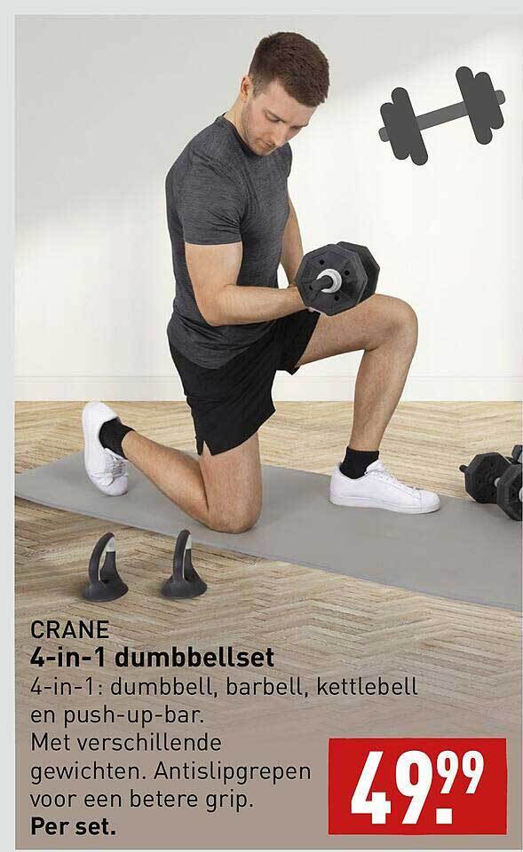 Crane 4in1 dumbbellset aanbieding bij ALDI