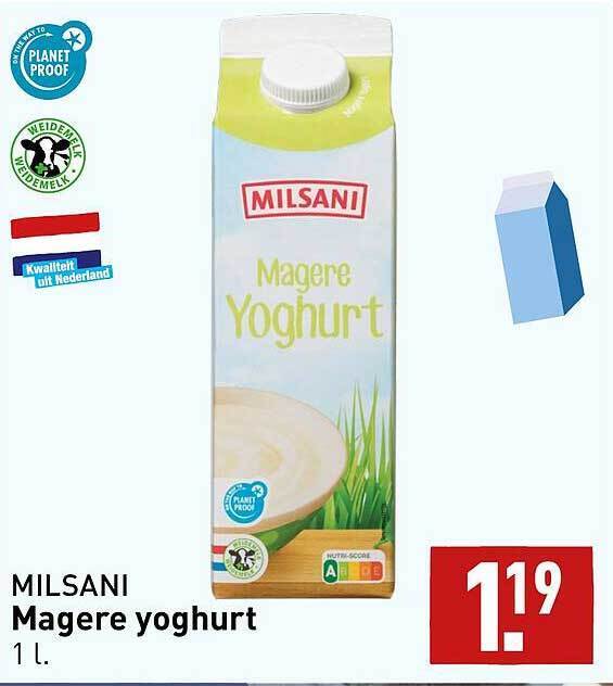 Milsani Magere Yoghurt Aanbieding Bij Aldi