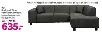 Leen Bakker Hoekbank Nino 80x255x175 cm aanbieding