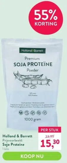Holland & Barrett Soja proteïne aanbieding