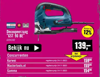 Hornbach Bosch decoupeerzaag "gst 90 be aanbieding