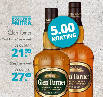 Mitra Glen turner rum cask finish single malt aanbieding