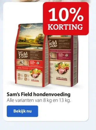Pets Place Sam's field hondenvoeding aanbieding