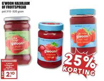 MCD Supermarkt G'woon halvajam of fruitspread aanbieding