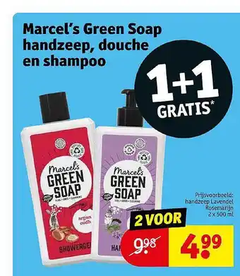 Kruidvat Marcel's green soap handzeep, douche en shampoo aanbieding