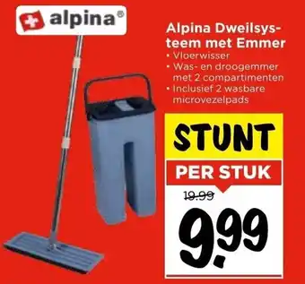 Vomar Voordeelmarkt Alpina dweilsys-teem met emmer aanbieding