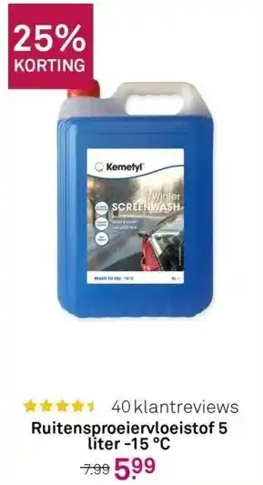 Karwei Ruitensproeiervloeistof 5 liter -15 °c aanbieding