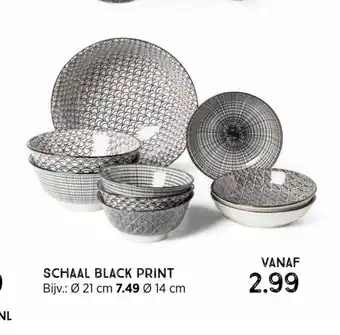 Xenos Schaal Black Print aanbieding