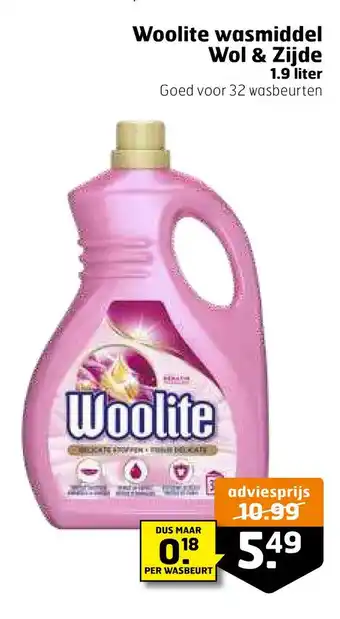 Trekpleister Woolite wasmiddel wol & zijde aanbieding