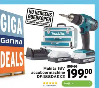 GAMMA Makita 18V accuboormachine DF488DAEX2 aanbieding