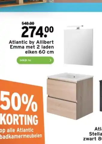 GAMMA Atlantic by Allibert Emma met 2 laden eiken 60 cm aanbieding