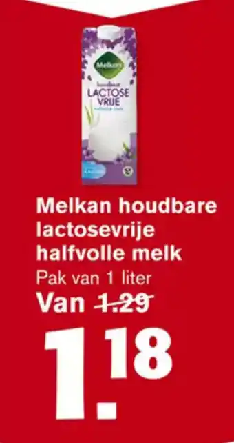 Hoogvliet Melkan houdbare lactosevrije halfvolle melk 1 liter aanbieding