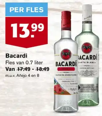 Hoogvliet Bacardi 0.7 liter aanbieding