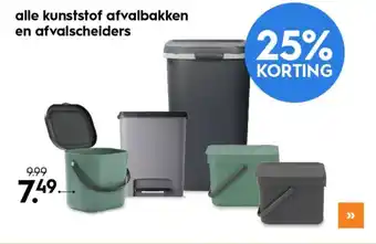 Blokker Alle kunststof afvalbakken en afvalscheiders aanbieding