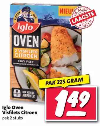 Nettorama Iglo oven visfilets citroen 2 stuks 225g aanbieding