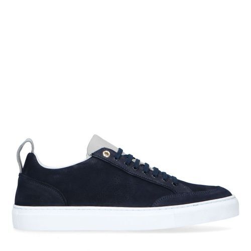 Van lier blauwe leren sneakers aanbieding bij Manfield