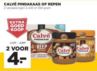 Jumbo Calvé pindakaas of repen aanbieding