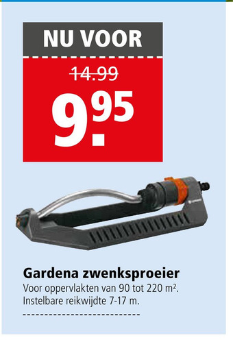 Welkoop Gardena Zwenksproeier Classic Polo 220 aanbieding