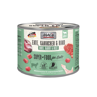 Zooplus 6x200g eend/konijn/rund mac's kattenvoer aanbieding