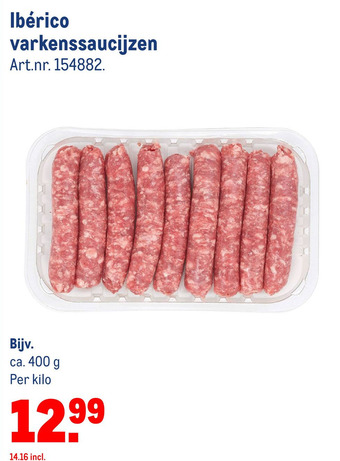 Makro Ibérico varkenssaucijzen aanbieding