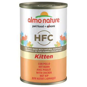 Zooplus 6 x 140 g almo nature hfc kattenvoer - kitten kip aanbieding