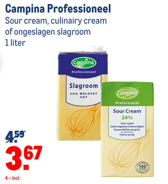 Makro Campina Professioneel aanbieding