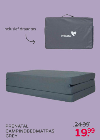 Prenatal PRÉNATAL CAMPINDBEDMATRAS GREY aanbieding