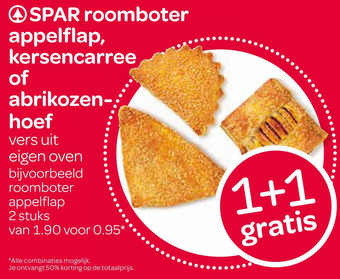 Spar SPAR roomboter appelflap, kersencarree of abrikozenhoef aanbieding