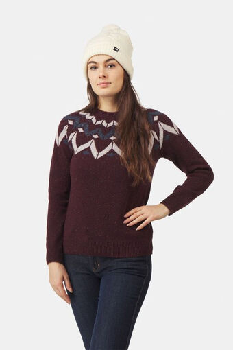 Bever Ayacucho como jaquard wool jumper trui dames rood aanbieding