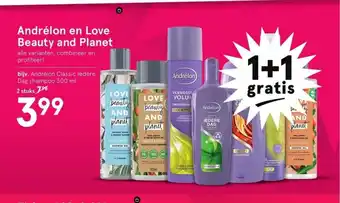 Etos Andrelon en Love Beauty and Planet 300 ml 2 stuks aanbieding