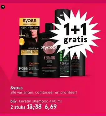 Etos Syoss keratin shampoo 440 ml 2 stuks aanbieding